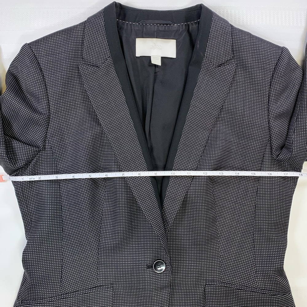 Hugo Boss Black Micro-Dot Blazer | Tailored One-Button Jacket | 98% Wool - Picture 5 of 11